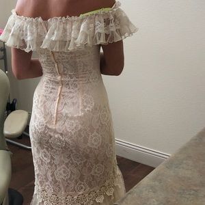 Vintage satin and lace formal dress